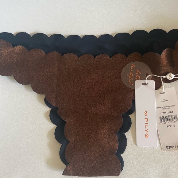 NWT PilyQ Copper Reversible Wave Bikini Bottoms - Picture 5 of 7